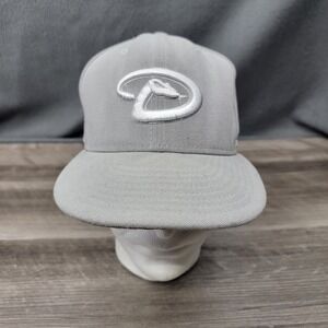 Arizona Diamondbacks Hat Cap Fitted Mens 7 Gray White MLB Baseball New Era